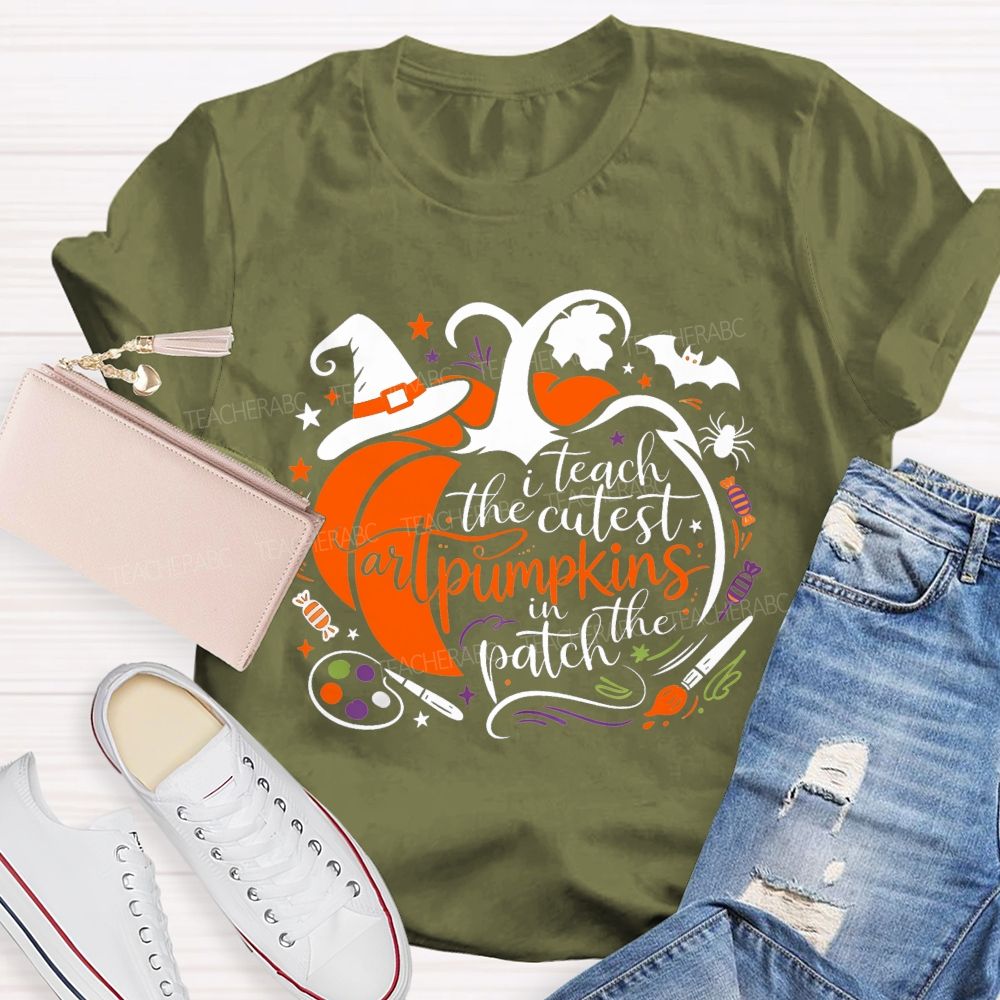 I Teach The Cutest Art Pumpkins In The Patch Art Teacher T-shirt