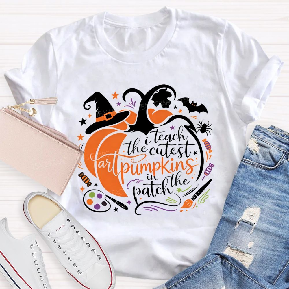 I Teach The Cutest Art Pumpkins In The Patch Art Teacher T-shirt