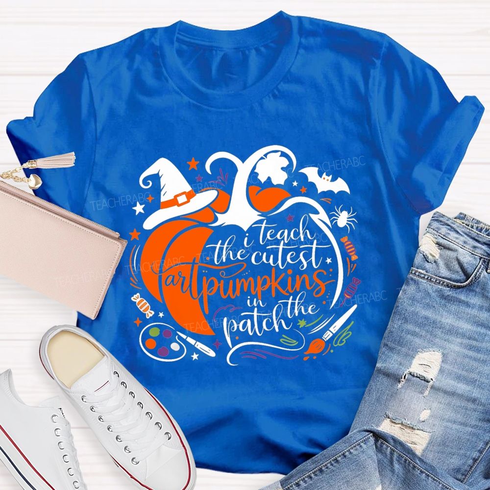 I Teach The Cutest Art Pumpkins In The Patch Art Teacher T-shirt