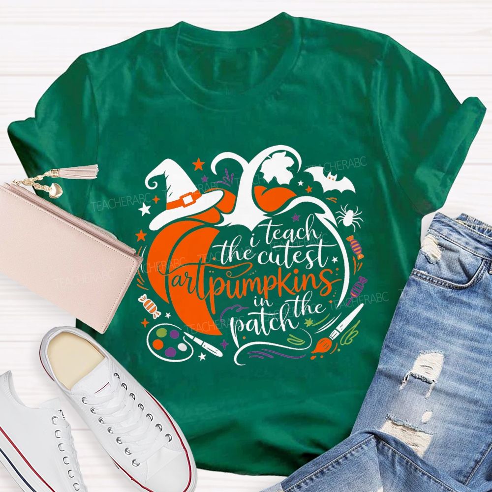 I Teach The Cutest Art Pumpkins In The Patch Art Teacher T-shirt