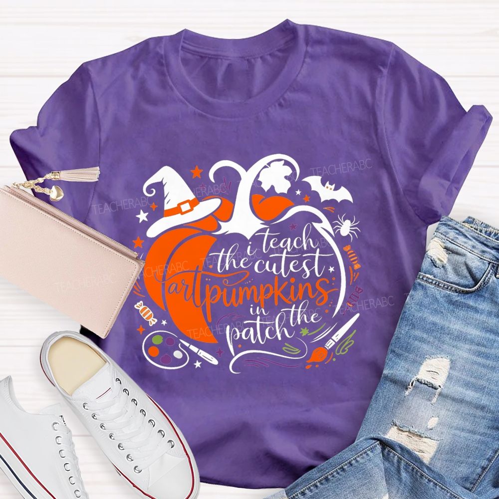 I Teach The Cutest Art Pumpkins In The Patch Art Teacher T-shirt