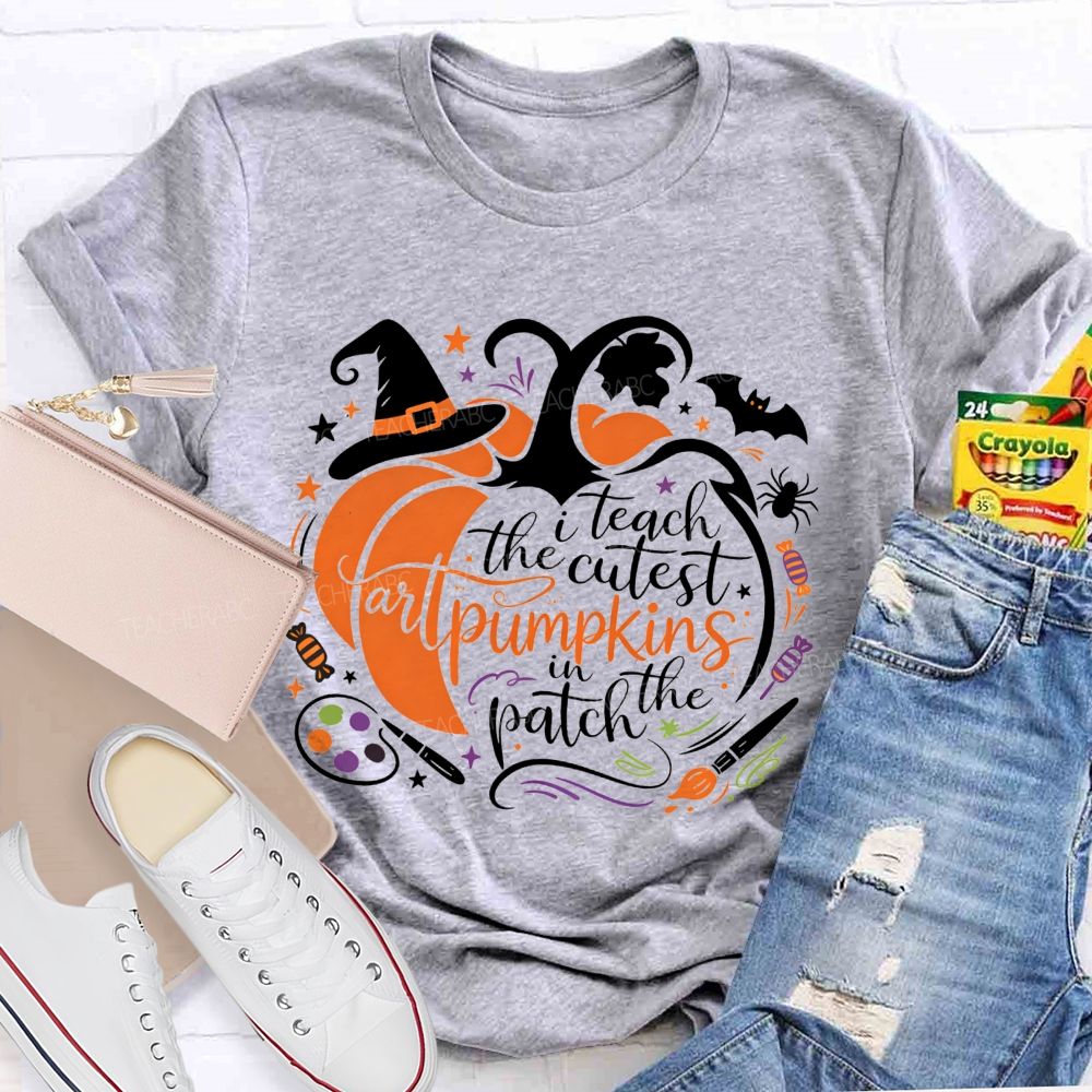 I Teach The Cutest Art Pumpkins In The Patch Art Teacher T-shirt