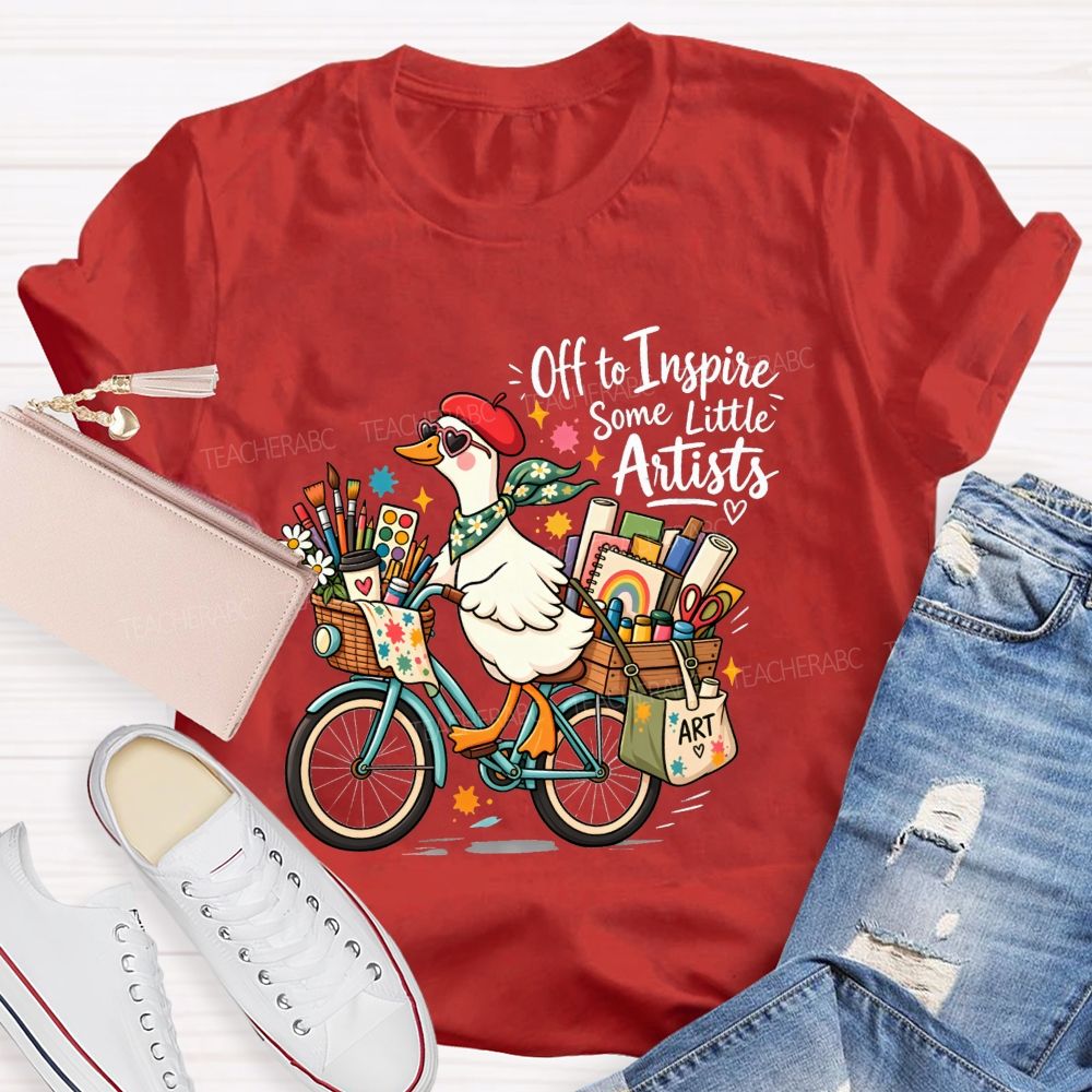 Off To Inspire Some Little Artists Teaching Little Creators Teacher T-shirt