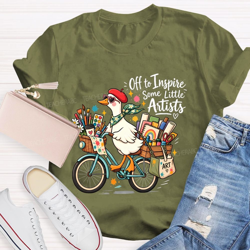 Off To Inspire Some Little Artists Teaching Little Creators Teacher T-shirt