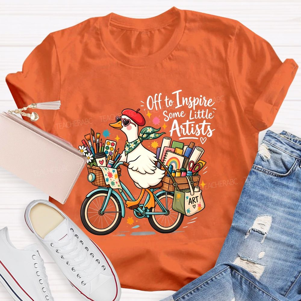 Off To Inspire Some Little Artists Teaching Little Creators Teacher T-shirt
