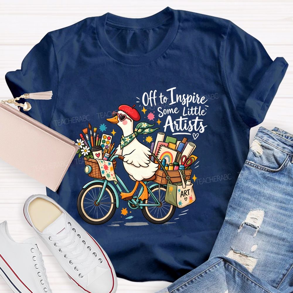 Off To Inspire Some Little Artists Teaching Little Creators Teacher T-shirt