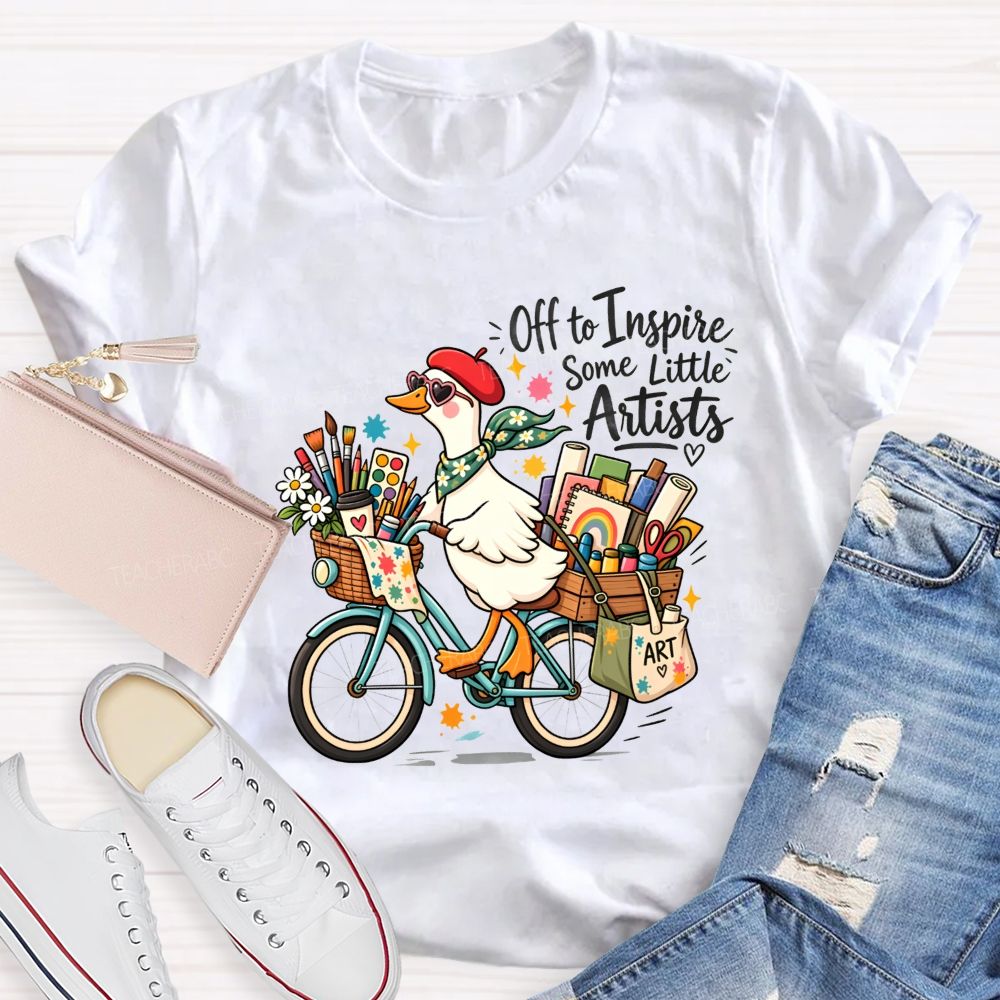 Off To Inspire Some Little Artists Teaching Little Creators Teacher T-shirt