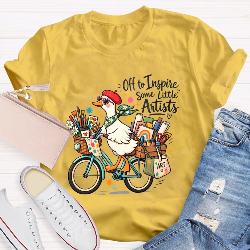 Off To Inspire Some Little Artists Teaching Little Creators Teacher T-shirt
