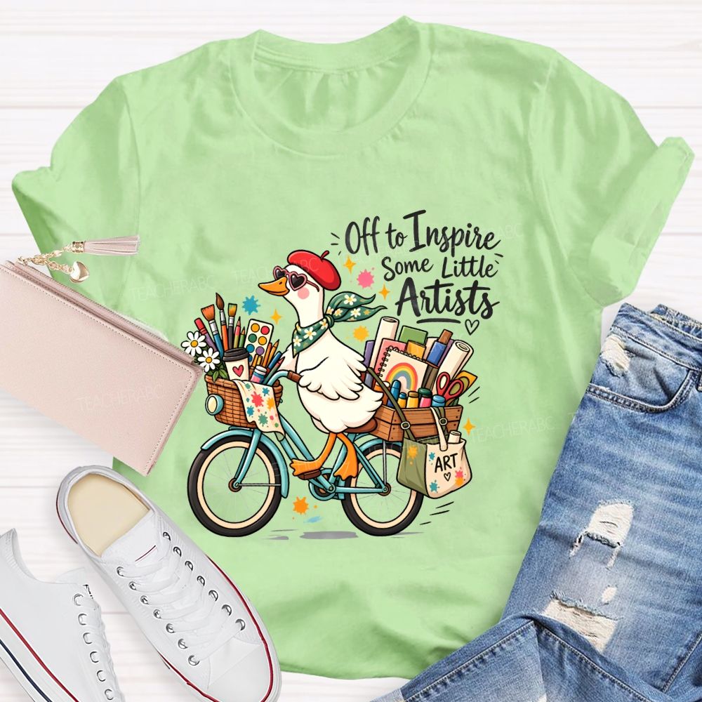 Off To Inspire Some Little Artists Teaching Little Creators Teacher T-shirt
