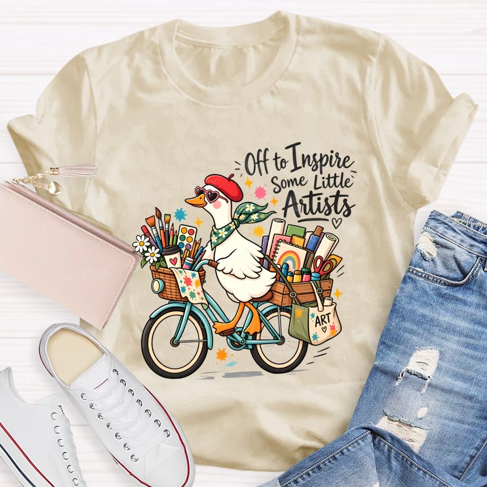 Off To Inspire Some Little Artists Teaching Little Creators Teacher T-shirt