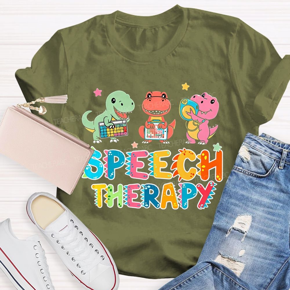 Speech Therapy Dinos Love Speech Goals Roar Talk Communicate Teacher T-shirt