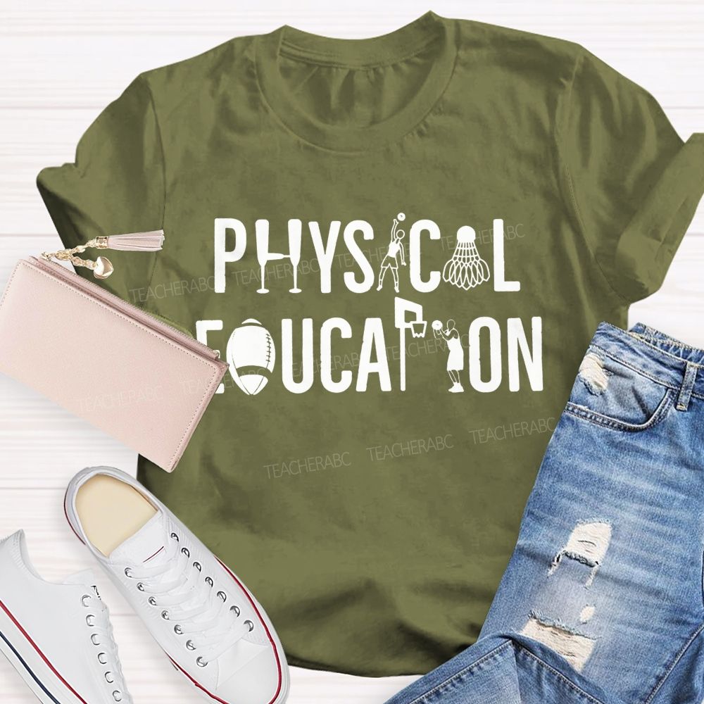 Physical Education Creative Sport Silhouette Pe Teacher T-shirt