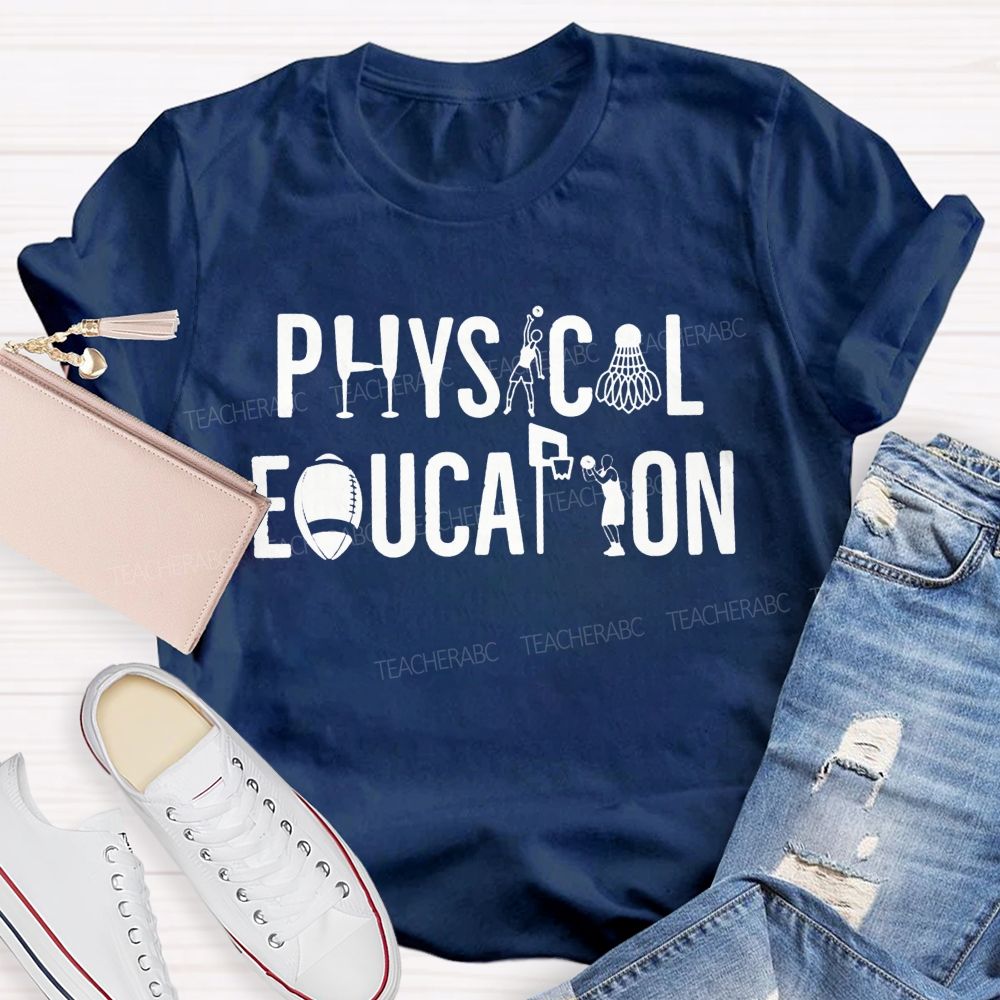 Physical Education Creative Sport Silhouette Pe Teacher T-shirt