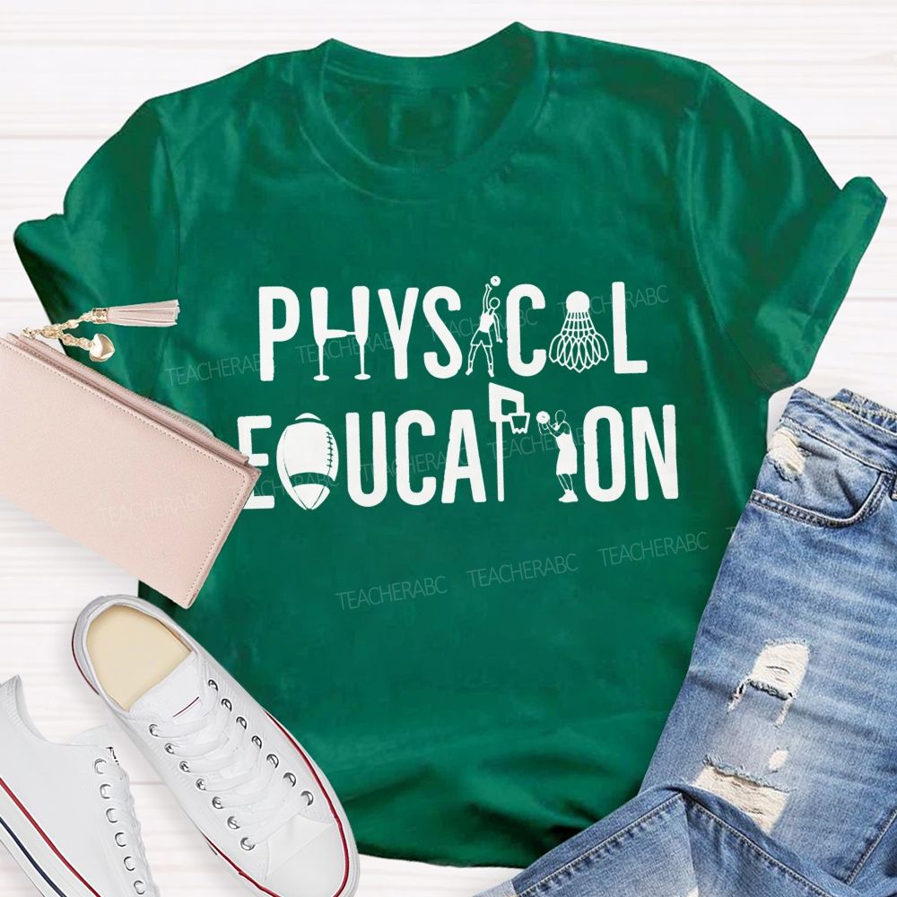 Physical Education Creative Sport Silhouette Pe Teacher T-shirt