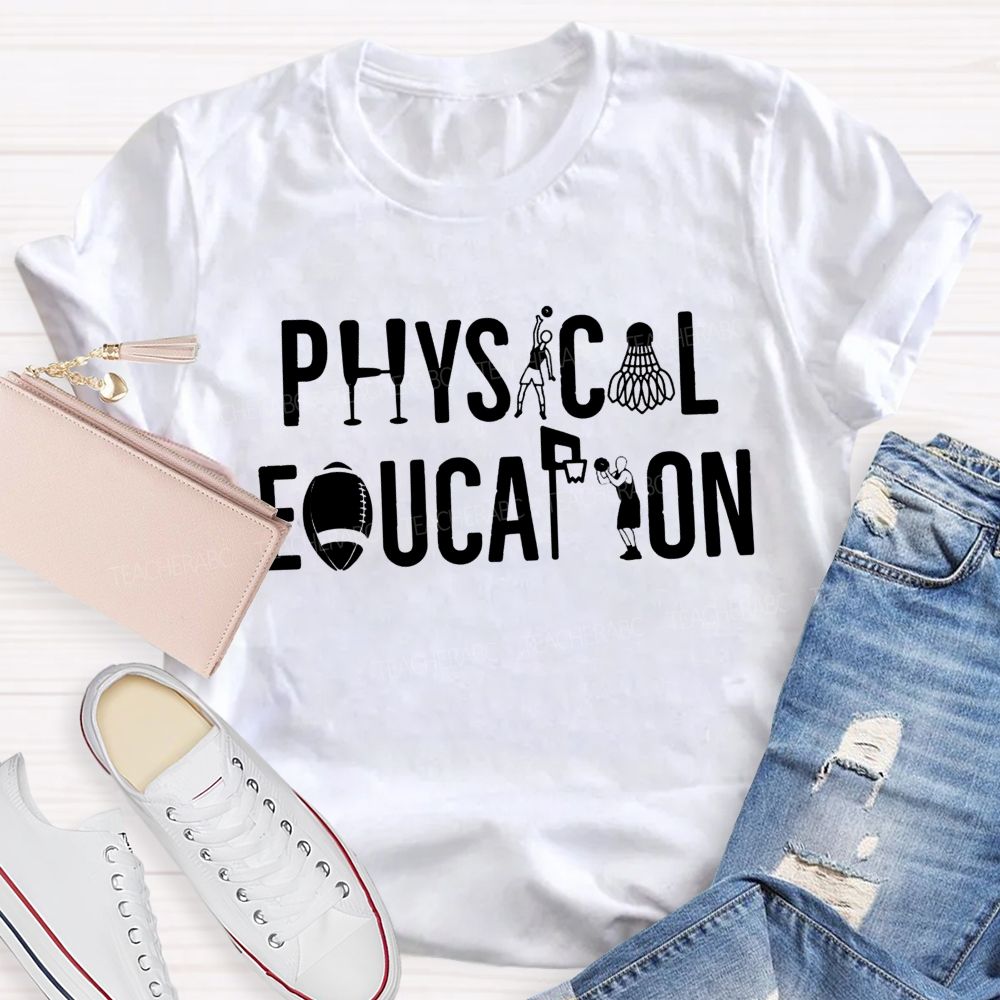 Physical Education Creative Sport Silhouette Pe Teacher T-shirt
