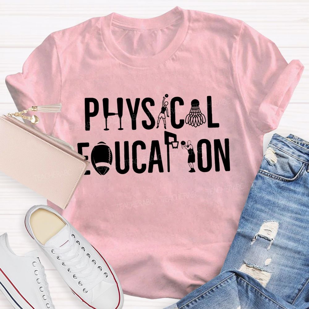 Physical Education Creative Sport Silhouette Pe Teacher T-shirt