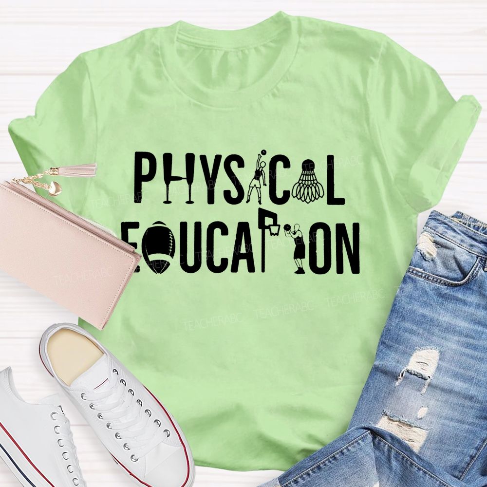 Physical Education Creative Sport Silhouette Pe Teacher T-shirt