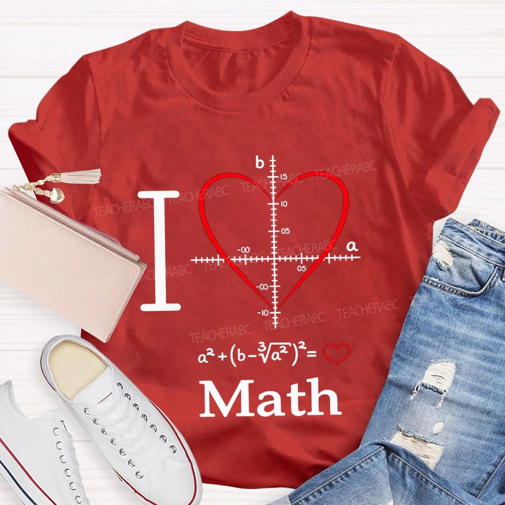 I Love Math Heart Equation Teacher T-shirt