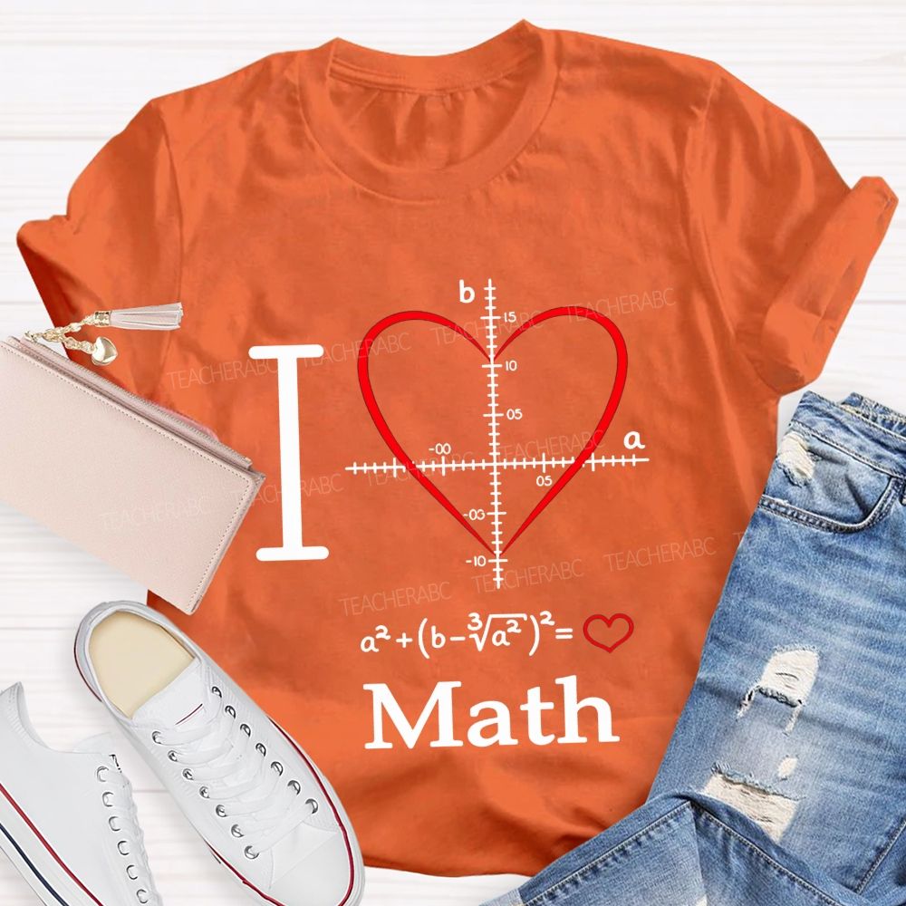I Love Math Heart Equation Teacher T-shirt