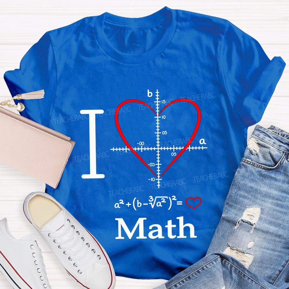 I Love Math Heart Equation Teacher T-shirt