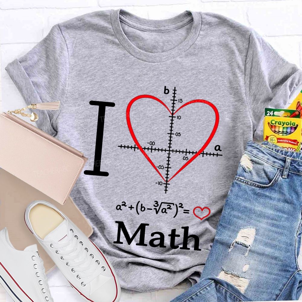 I Love Math Heart Equation Teacher T-shirt