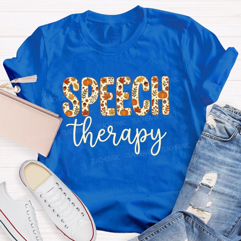 Speech Therapy Fall Pumpkin Teacher T-shirt