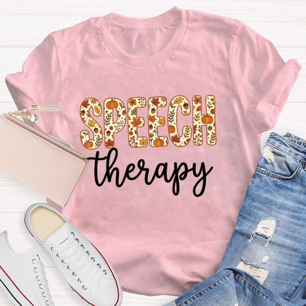 Speech Therapy Fall Pumpkin Teacher T-shirt
