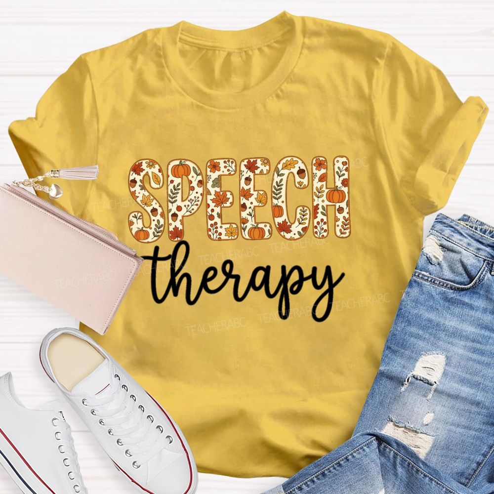 Speech Therapy Fall Pumpkin Teacher T-shirt