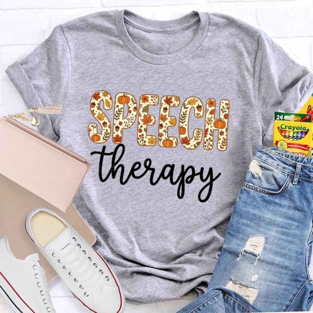 Speech Therapy Fall Pumpkin Teacher T-shirt