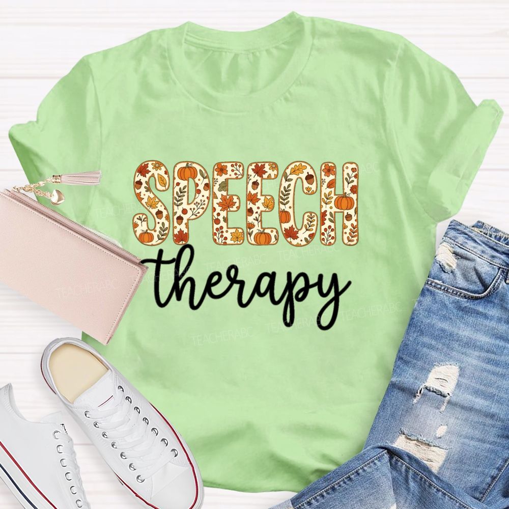Speech Therapy Fall Pumpkin Teacher T-shirt