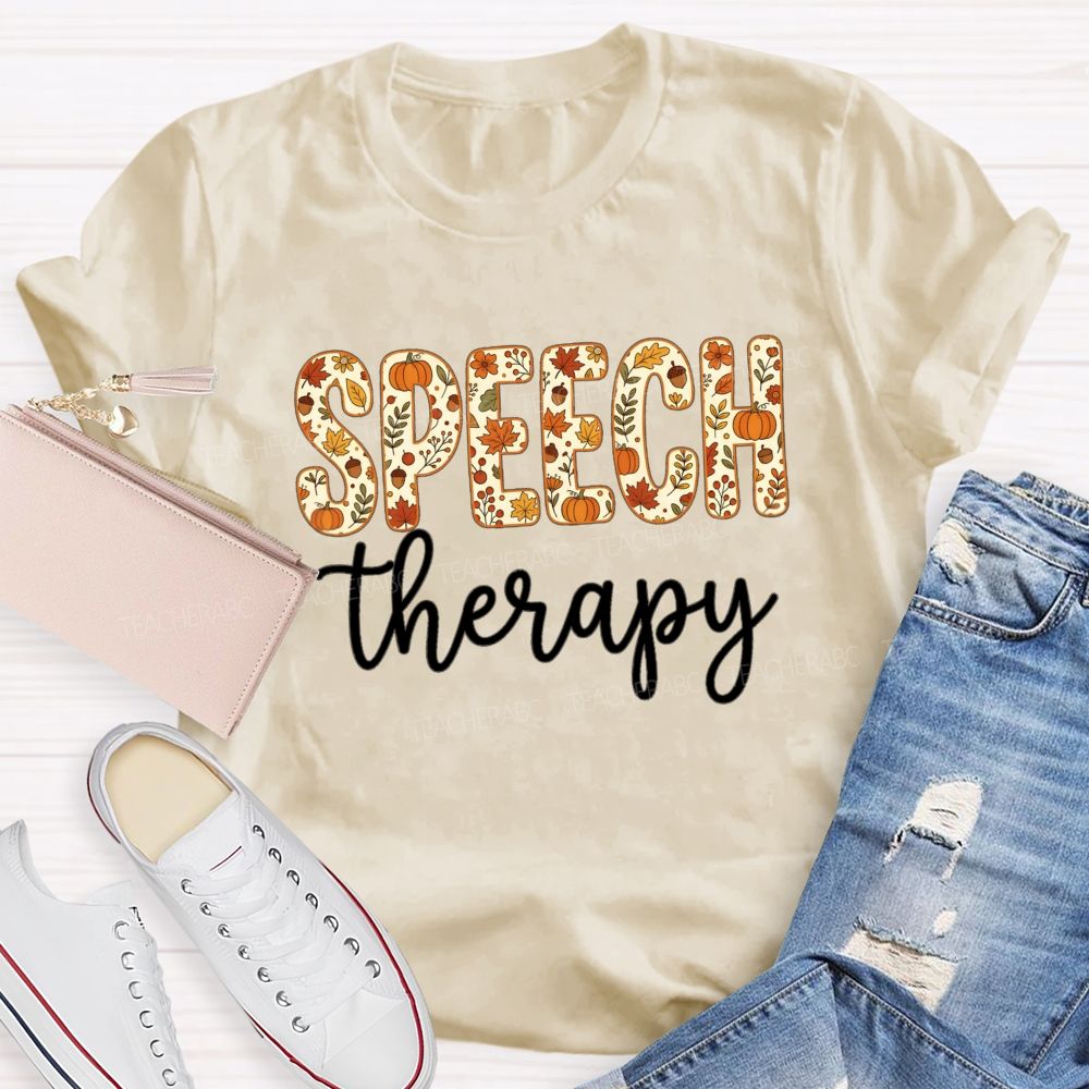 Speech Therapy Fall Pumpkin Teacher T-shirt