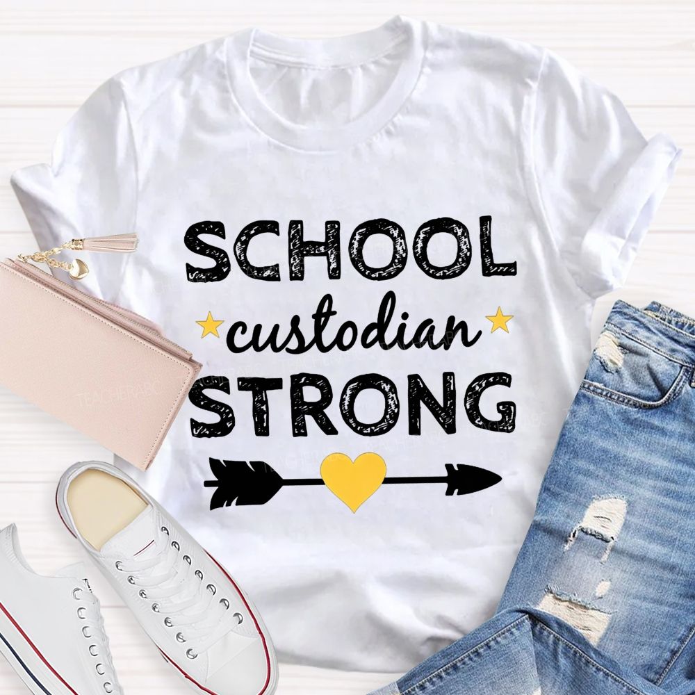 School Custodian Strong Arrow Heart T-shirt
