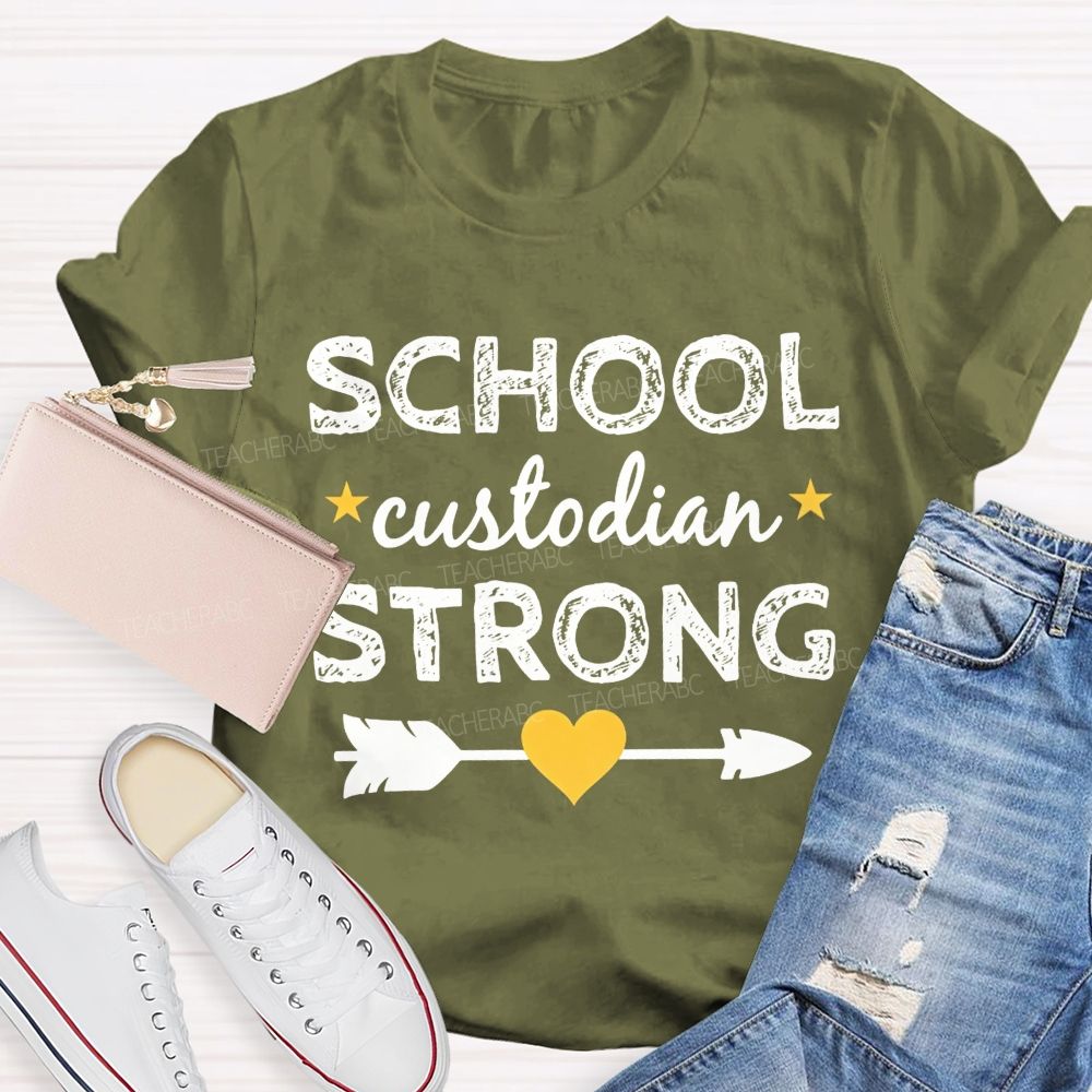 School Custodian Strong Arrow Heart T-shirt