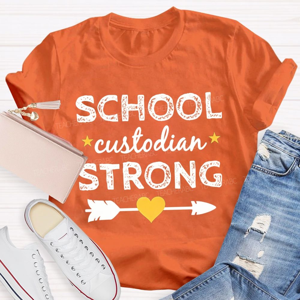 School Custodian Strong Arrow Heart T-shirt