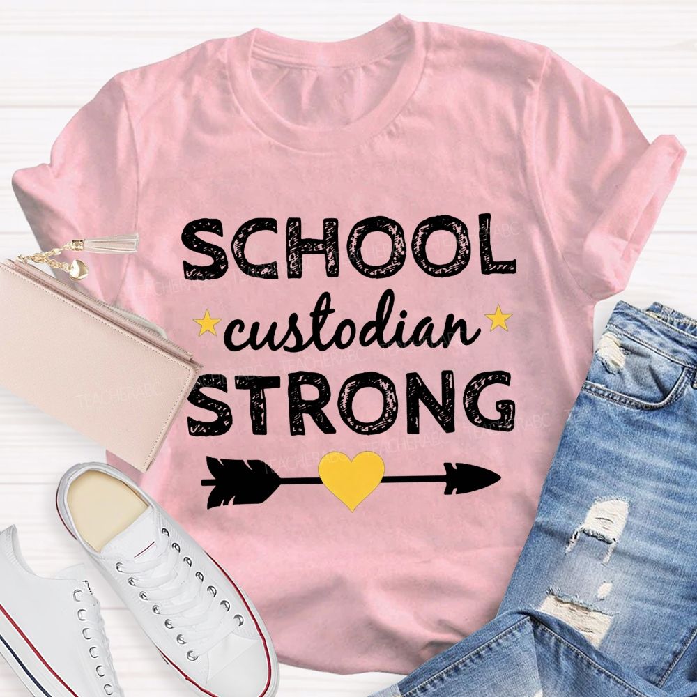 School Custodian Strong Arrow Heart T-shirt