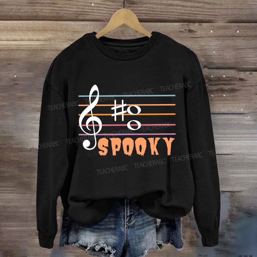 Spooky Music Teacher Halloween Treble Clef Sweatshirt