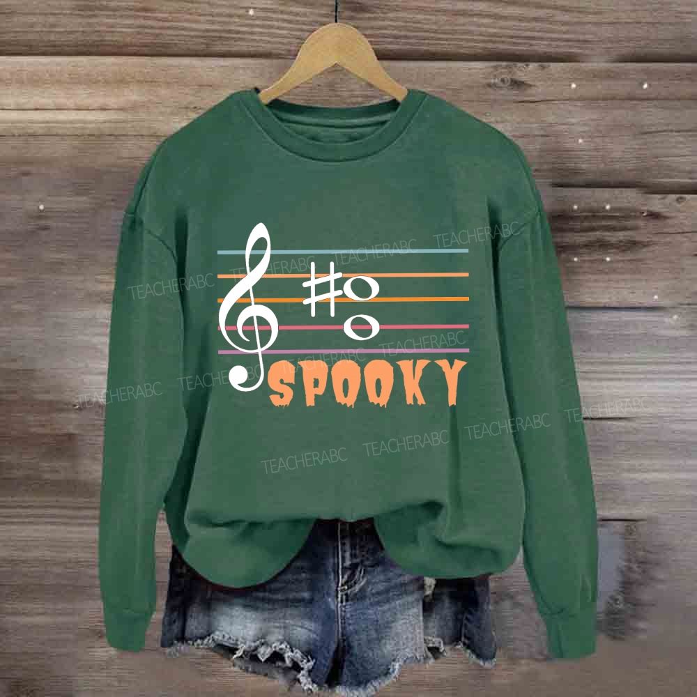 Spooky Music Teacher Halloween Treble Clef Sweatshirt