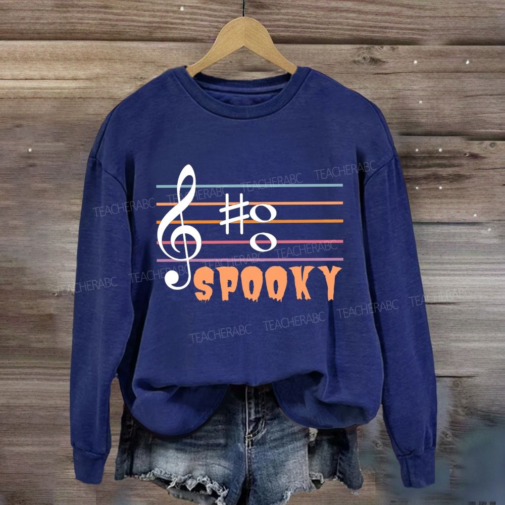 Spooky Music Teacher Halloween Treble Clef Sweatshirt