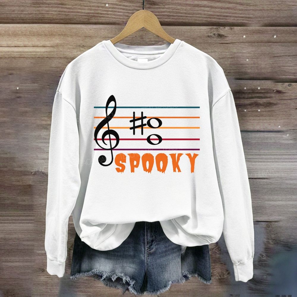 Spooky Music Teacher Halloween Treble Clef Sweatshirt