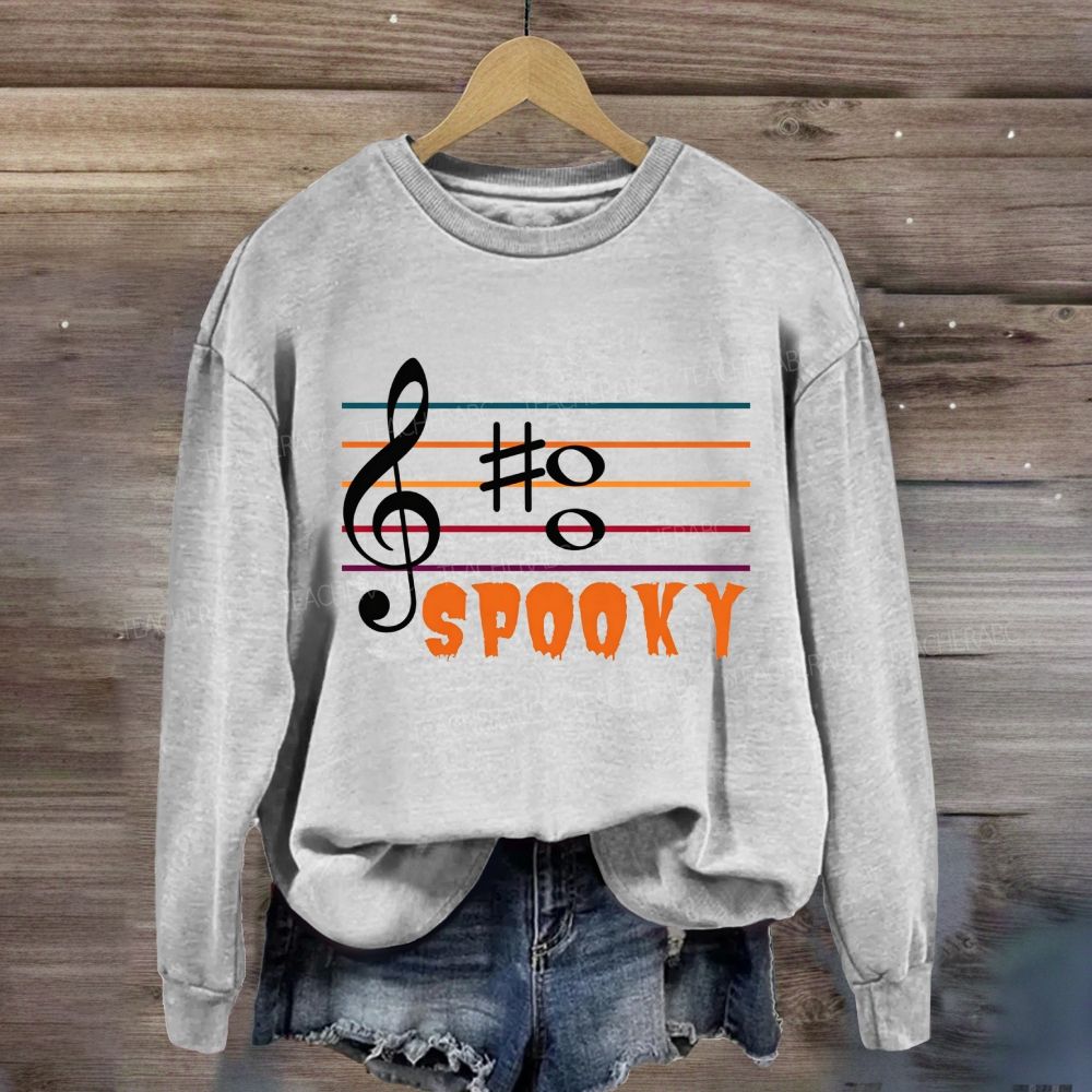 Spooky Music Teacher Halloween Treble Clef Sweatshirt