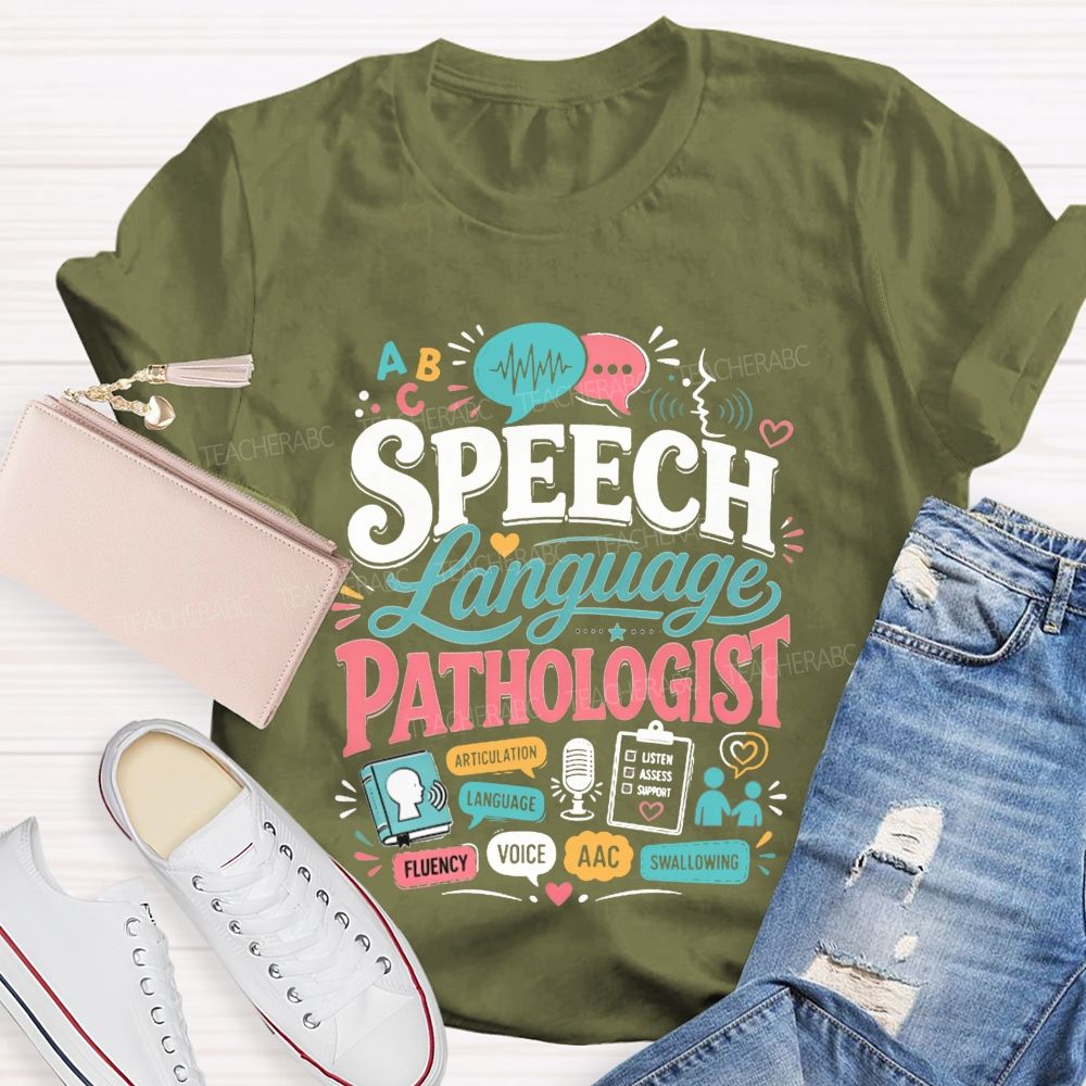 Speech‑Language Pathologist Where Voices Find Their Words Teacher T-shirt