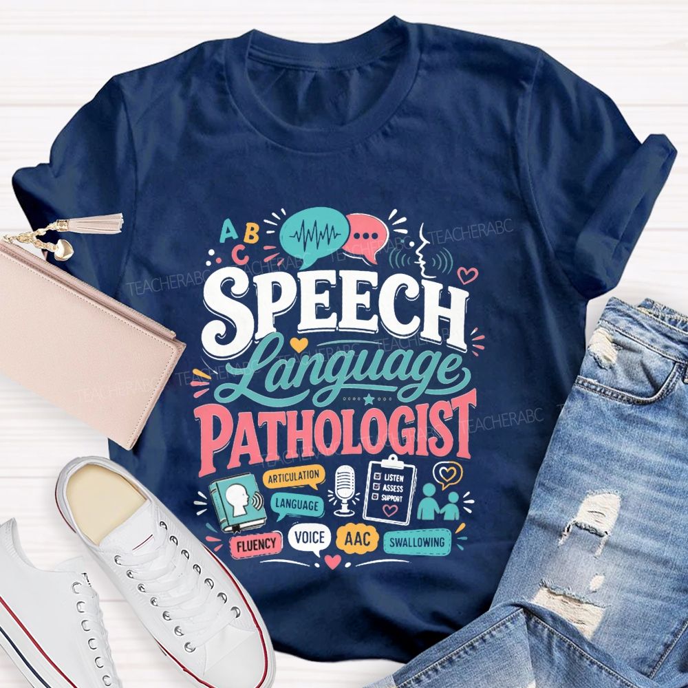 Speech‑Language Pathologist Where Voices Find Their Words Teacher T-shirt