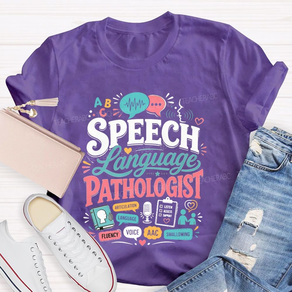 Speech‑Language Pathologist Where Voices Find Their Words Teacher T-shirt