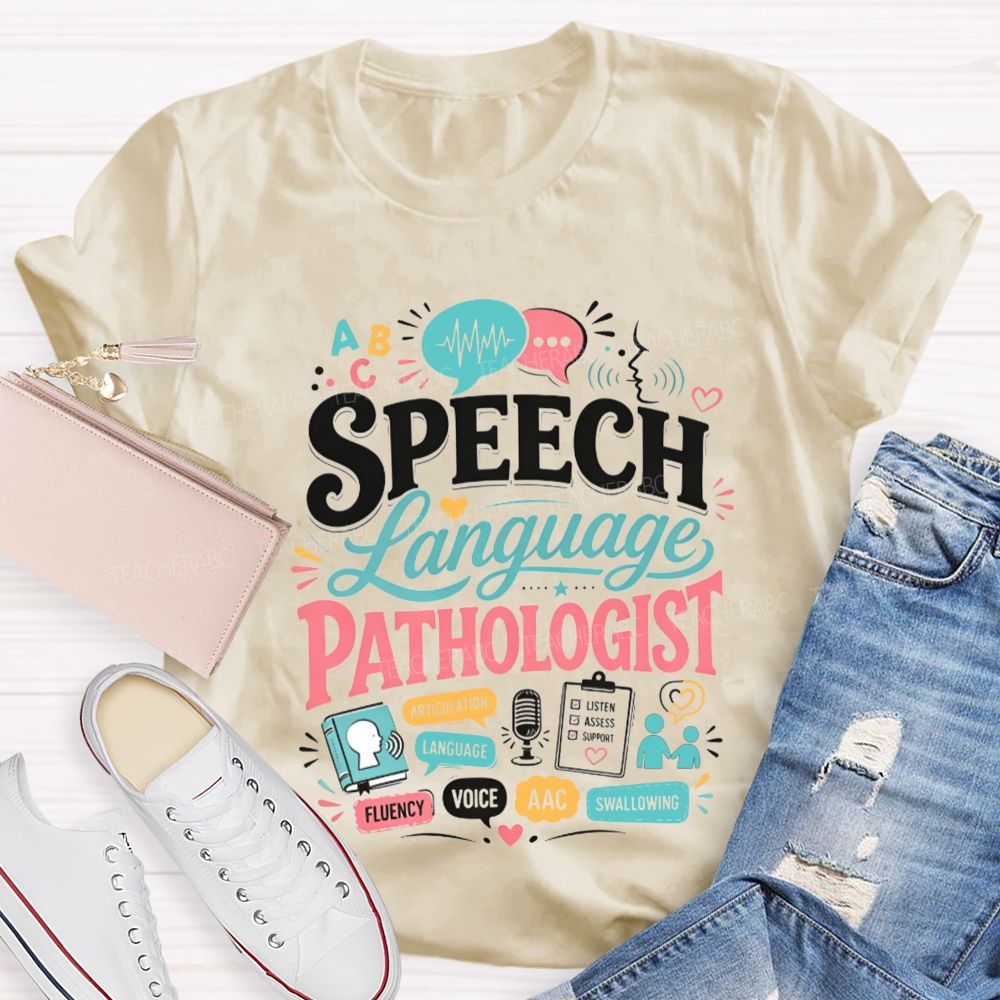 Speech‑Language Pathologist Where Voices Find Their Words Teacher T-shirt