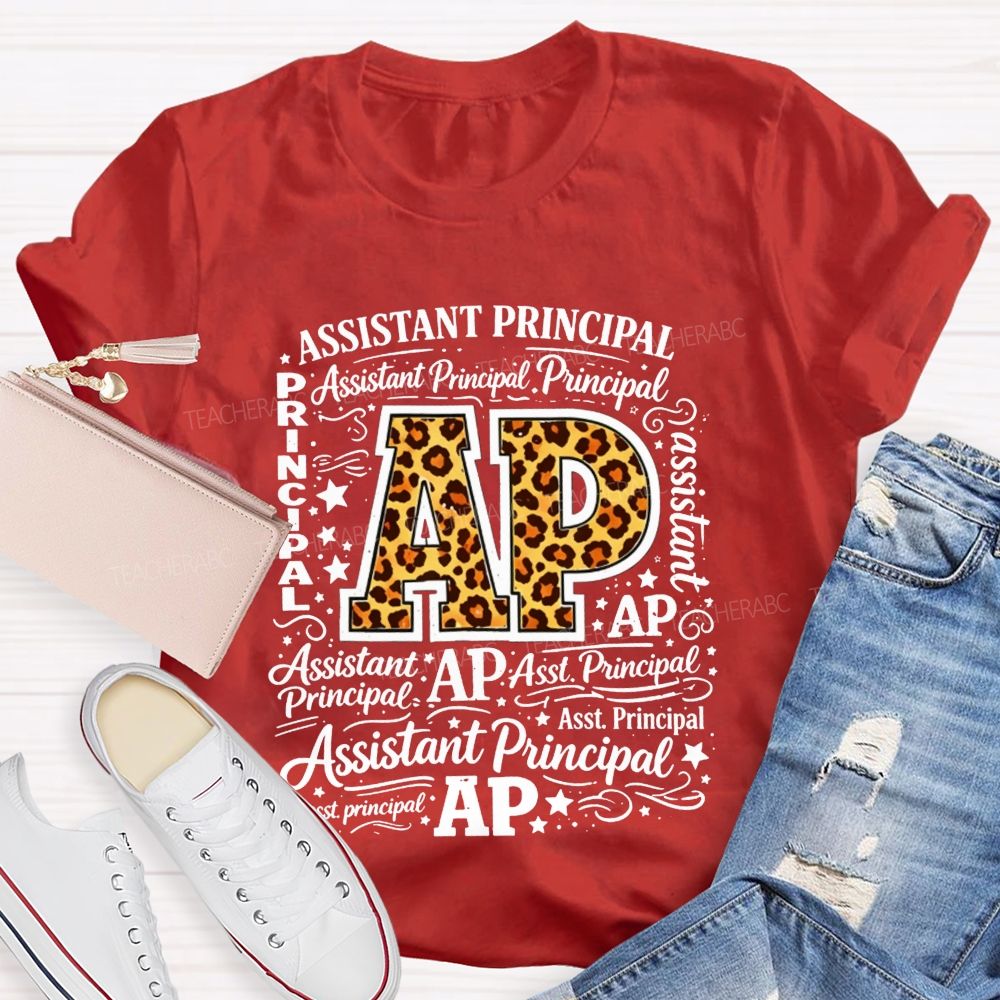 Leopard Ap Assistant Principal Word Teacher T-shirt
