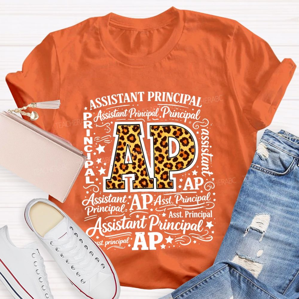 Leopard Ap Assistant Principal Word Teacher T-shirt