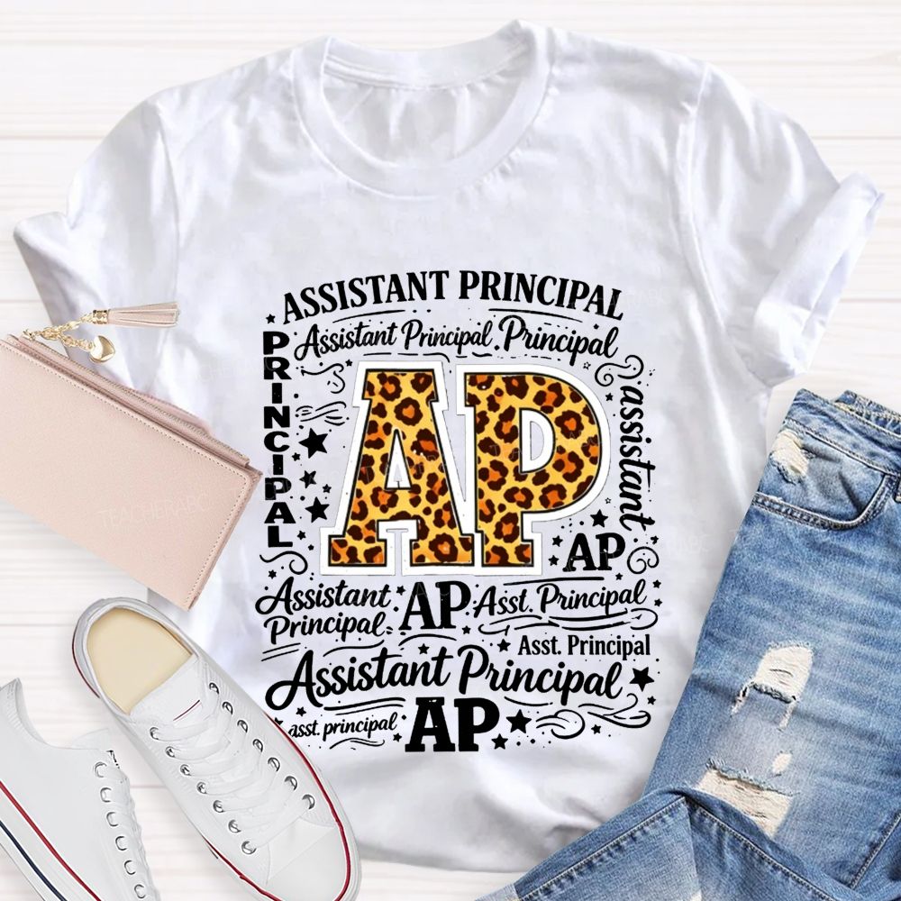 Leopard Ap Assistant Principal Word Teacher T-shirt