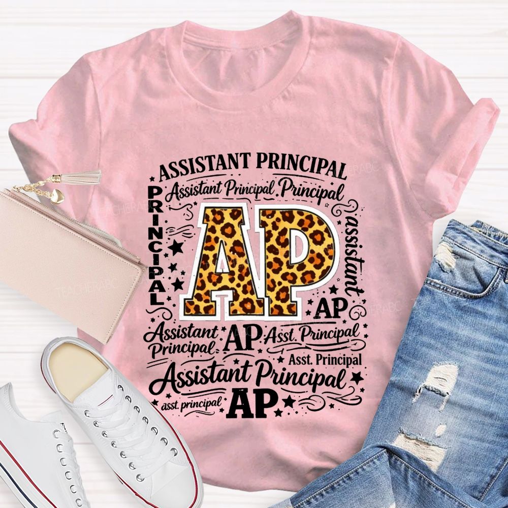 Leopard Ap Assistant Principal Word Teacher T-shirt