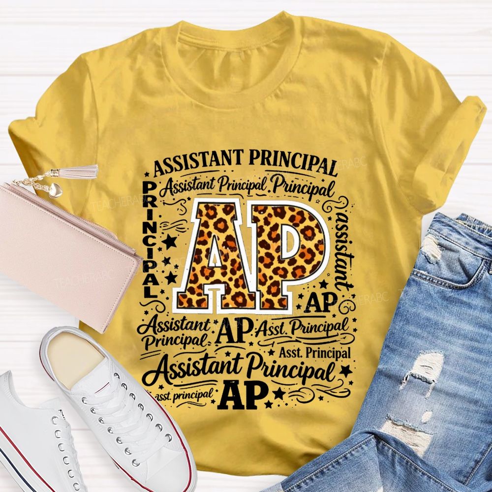 Leopard Ap Assistant Principal Word Teacher T-shirt