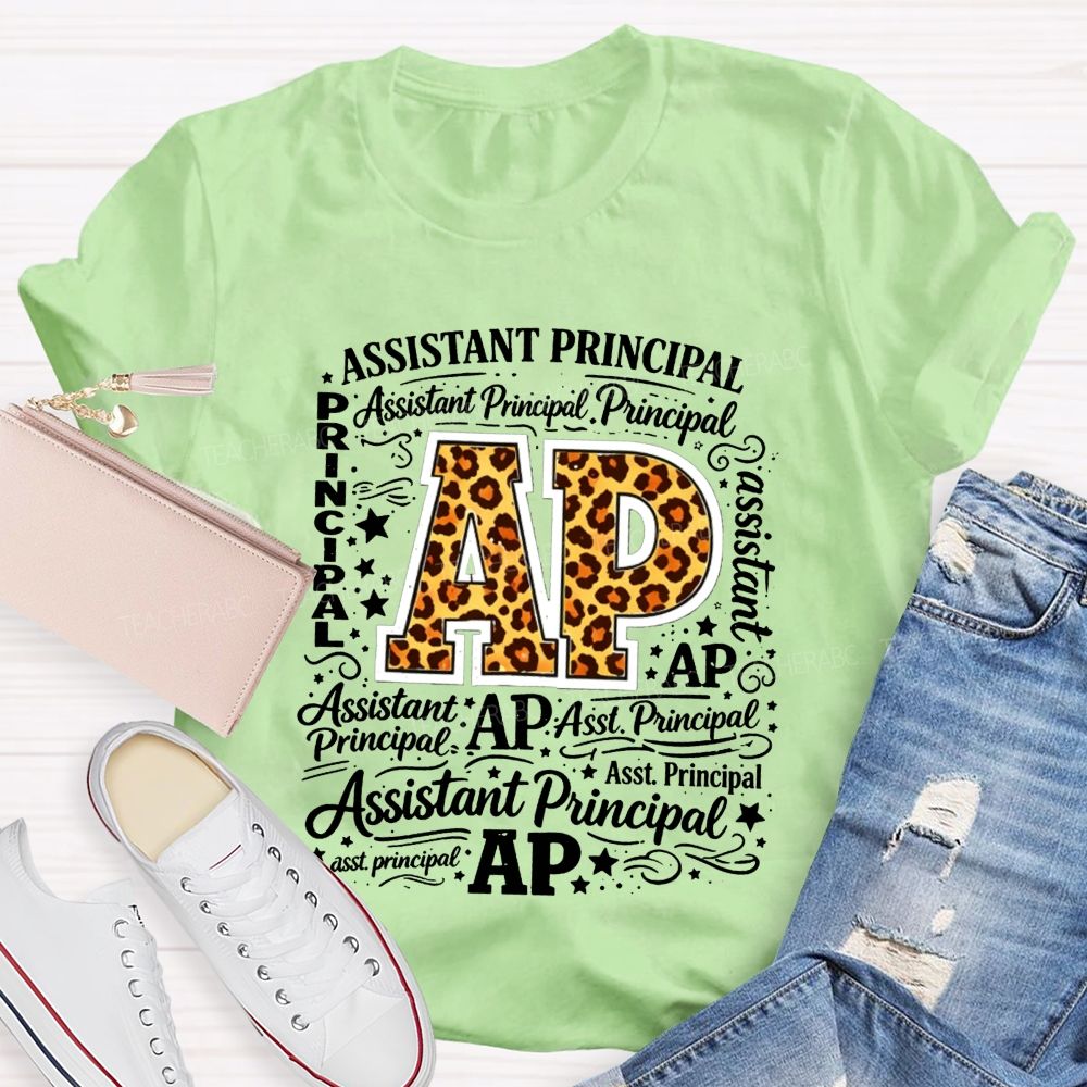 Leopard Ap Assistant Principal Word Teacher T-shirt